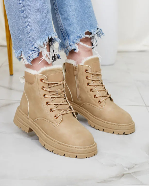 Frejolene - Ankle Boots with Laces and Chunky Soles
