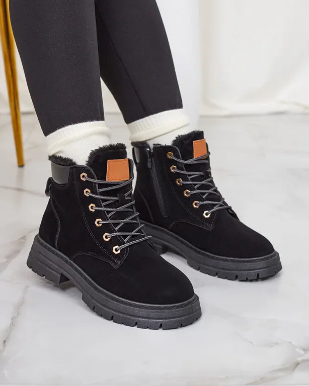 Frejolene - Ankle Boots with Laces and Chunky Soles