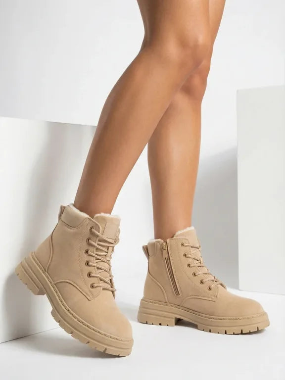 Frejolene - Ankle Boots with Laces and Chunky Soles