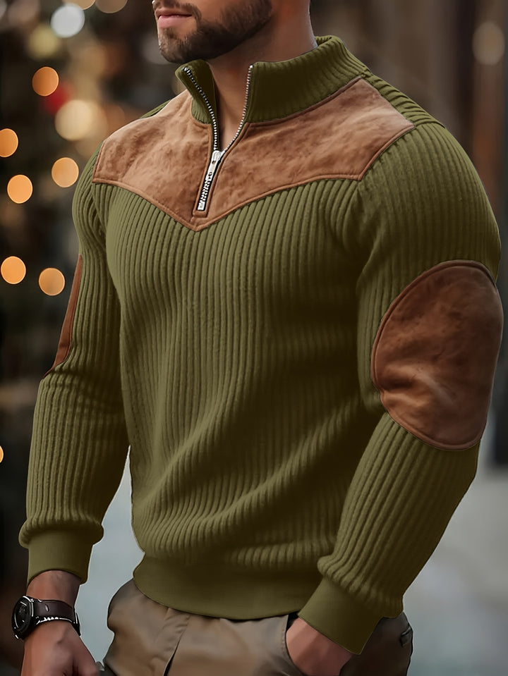 kortez - Casual Knitted Half Zip Sweater