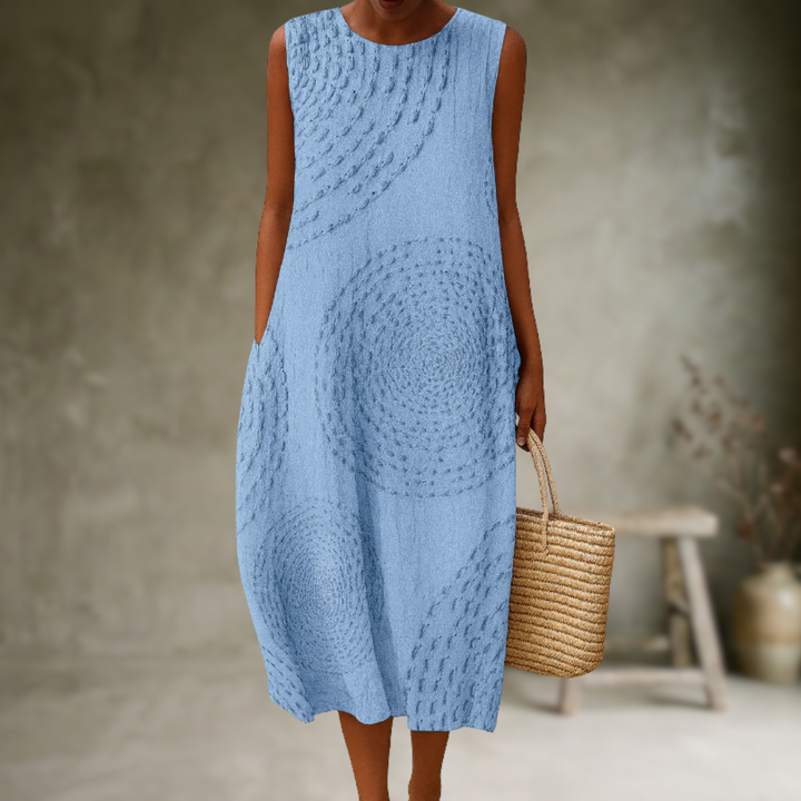 Natia - Sleeveless Cotton Midi Dress