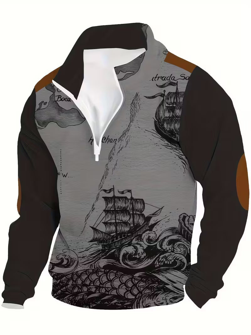 Didier - Vintage Pirate Ship 3D Print Sweatshirt