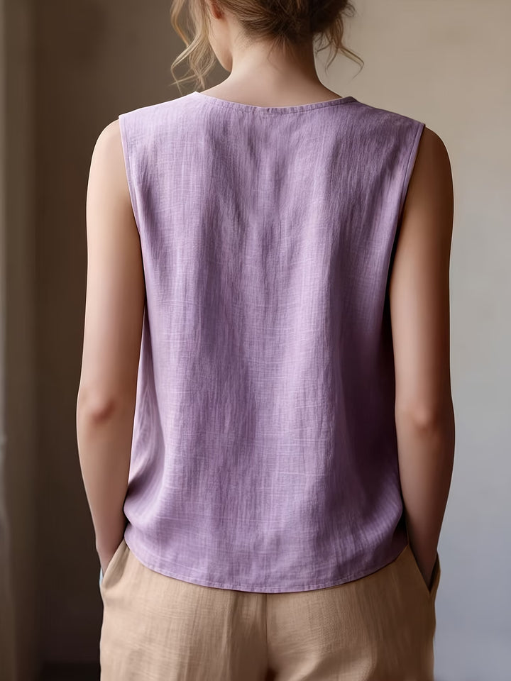 Safiya - Sleeveless Ruffle Neck Blouse