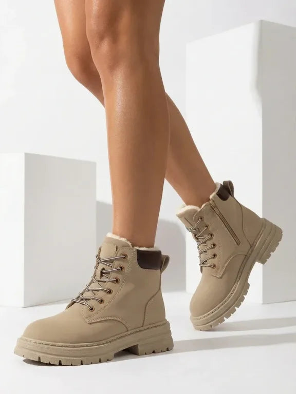 Frejolene - Ankle Boots with Laces and Chunky Soles