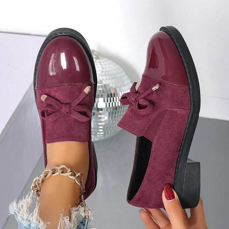 Azahra - Elegant Slip-On Loafers With Bow