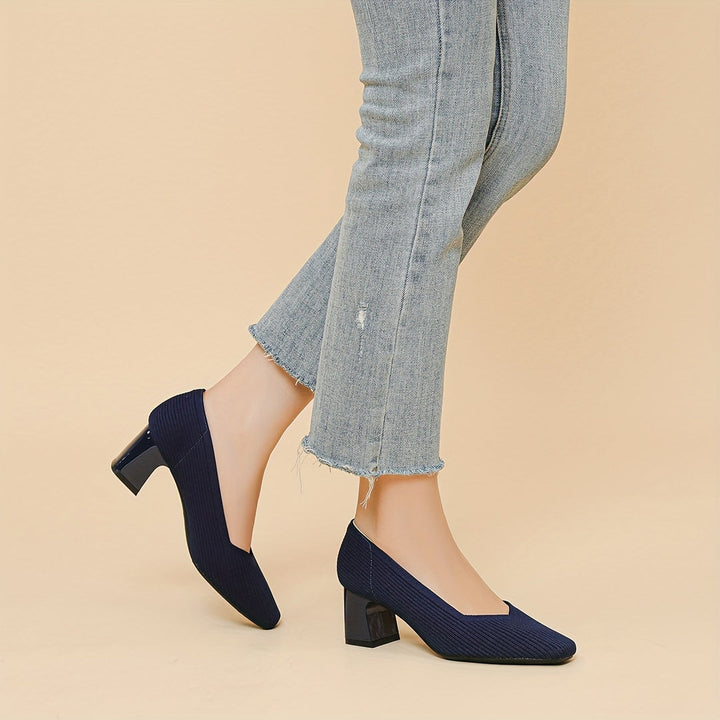 Joleen - Stylish Chunky Heel Pumps
