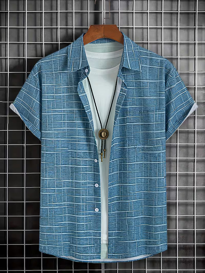 Jerrick - Vintage Geometric Print Shirt