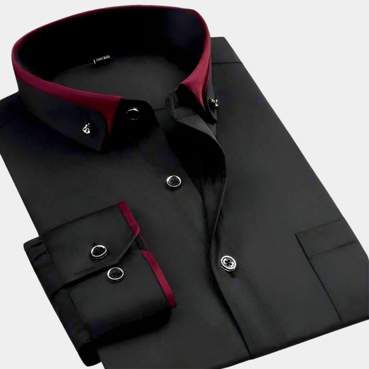 Daarik - Long Sleeve Contrast Collar Dress Shirt