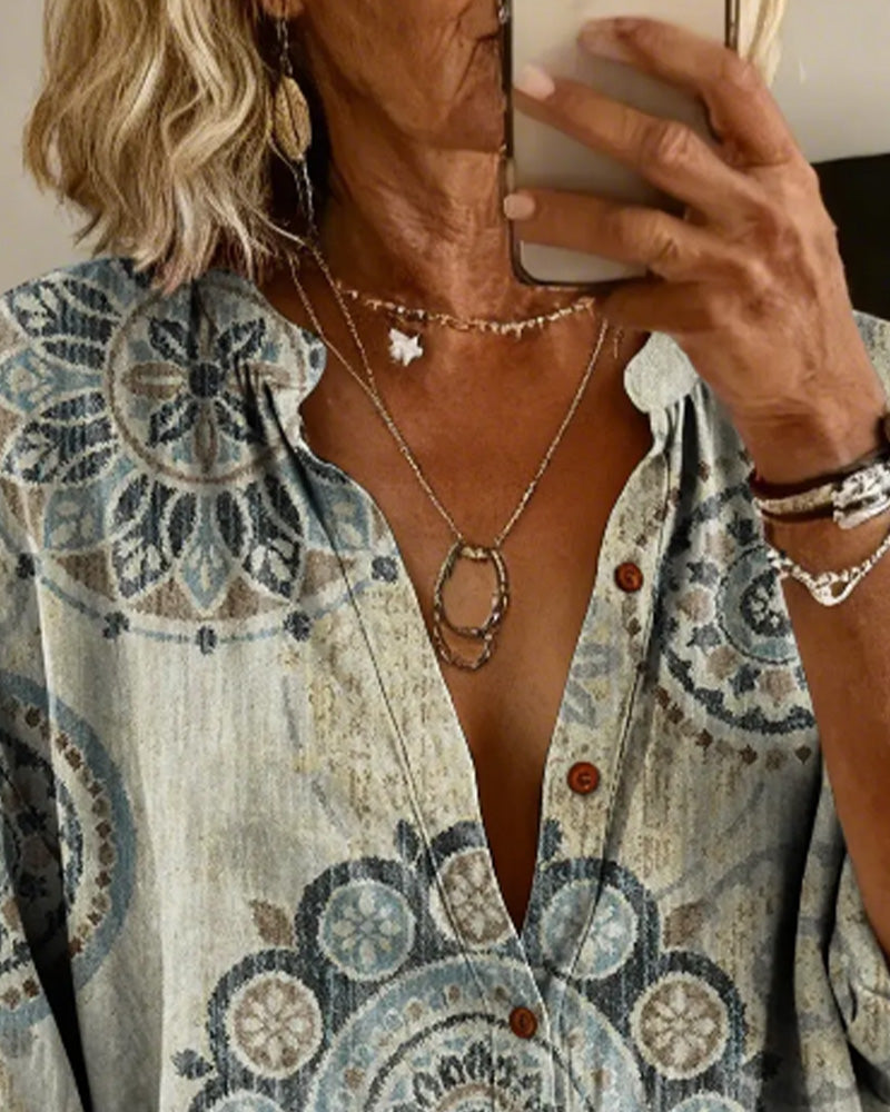 Nirita - Mandala Print Long Sleeve Shirt