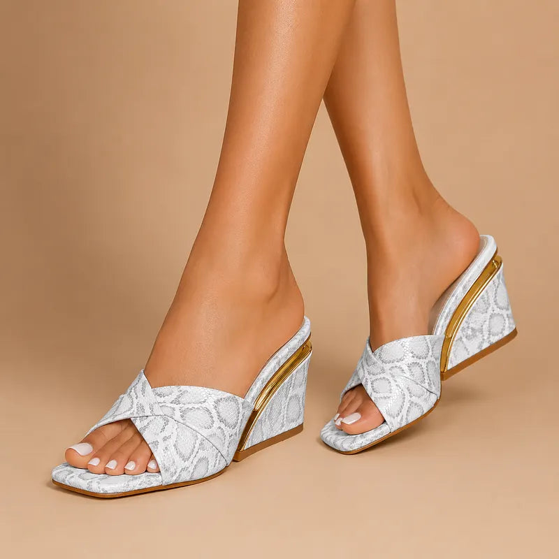 Axelle - Cross Strap Wedge Sandal