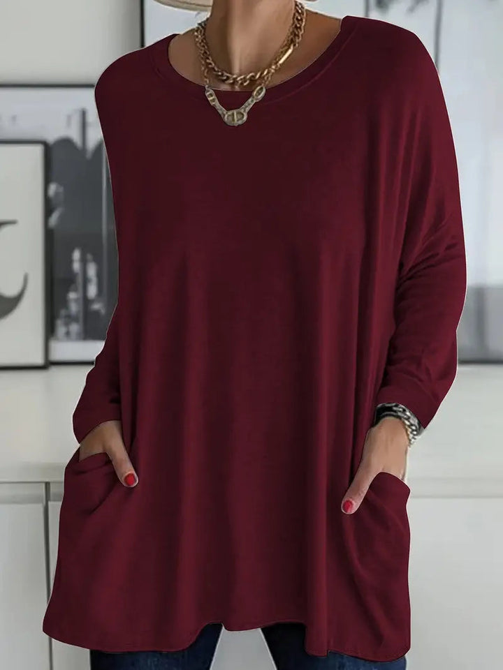 Heliurilda - Oversized Sweater With Round Neck and Pockets