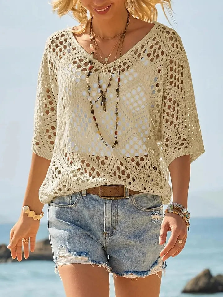 Raissa - Knitted V‐Neck Top