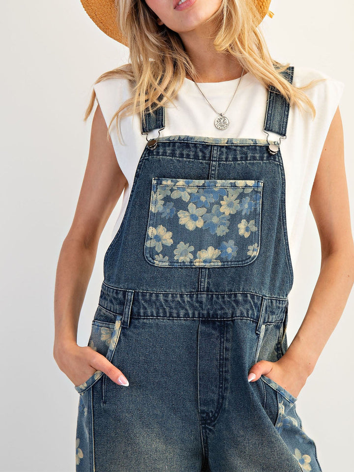 Yalita - Flower Denim Overalls