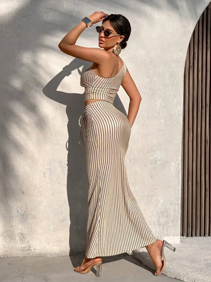 Shaiyla - Elegant Striped Two Piece Set