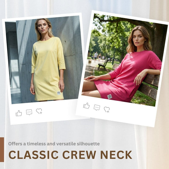 Sidsel - Elegant Round Neck T-Shirt Dress