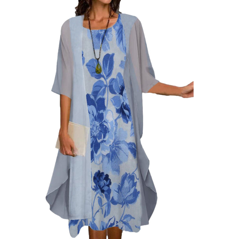 Venolia - Two-Piece Dress With A Floral Print