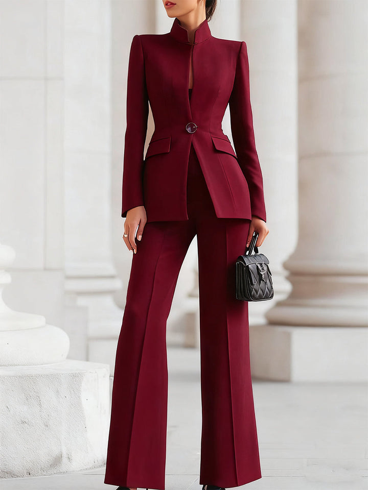 Kaelyn - Single Button Blazer And Pants Suit