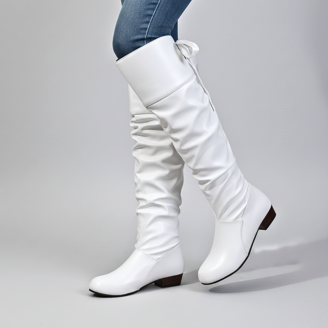 Patrena - High Knee Leather Boots