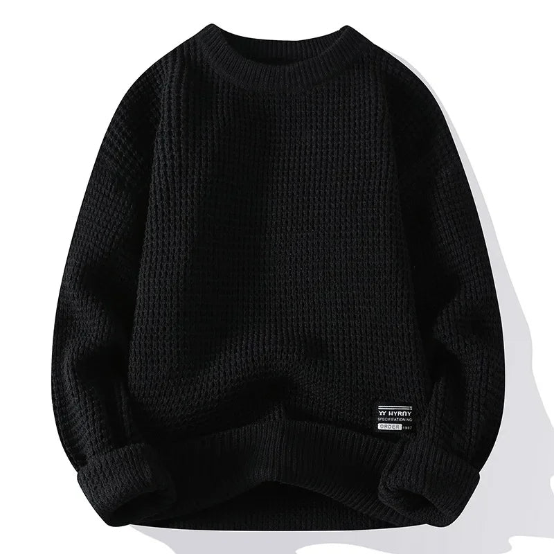 Henning - Waffle Knitted Sweater With Long Sleeve