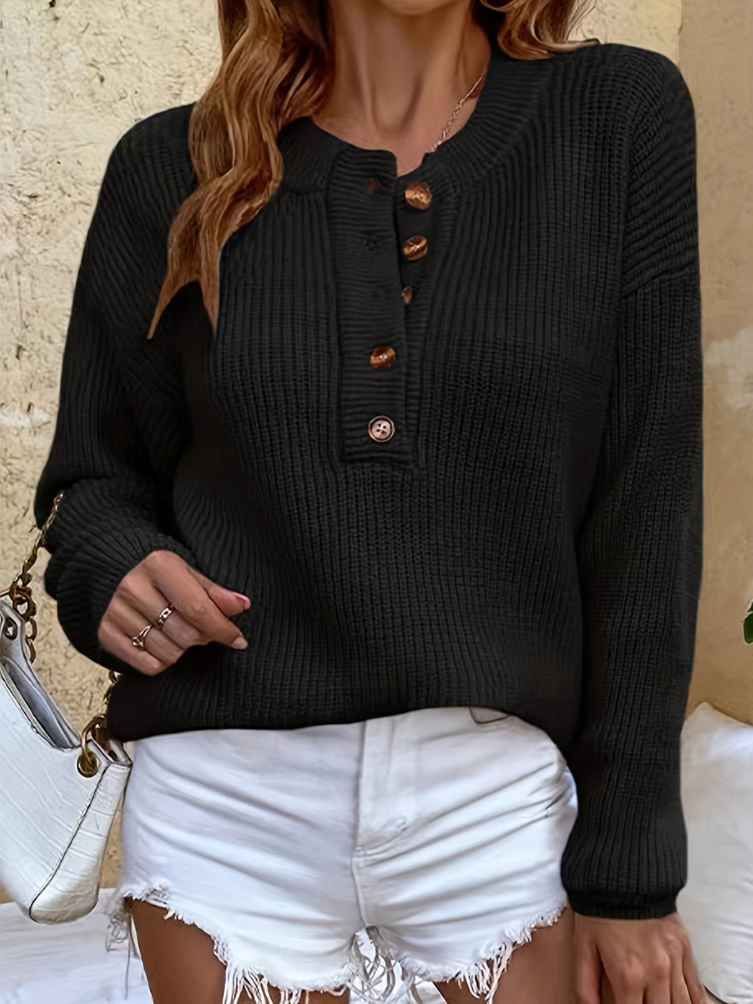 Zeline - Button Up Sweater With Long Sleeve