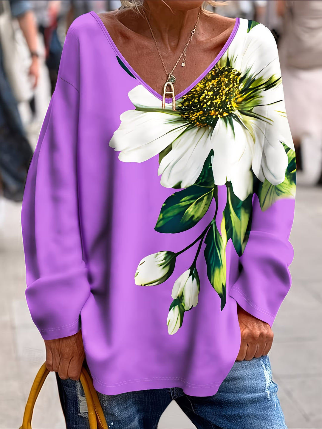 Daphna - Oversized Floral Print T-Shirt