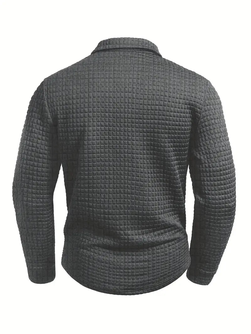 Hughes - Casual Thick Knit Button-Up Shirt