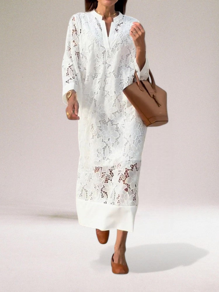 Hafenaa - Luxurious Lace Maxi Dress
