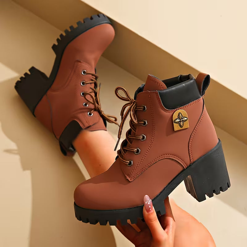 Paletta - Lace-Up Chunky Heel Ankle Boots