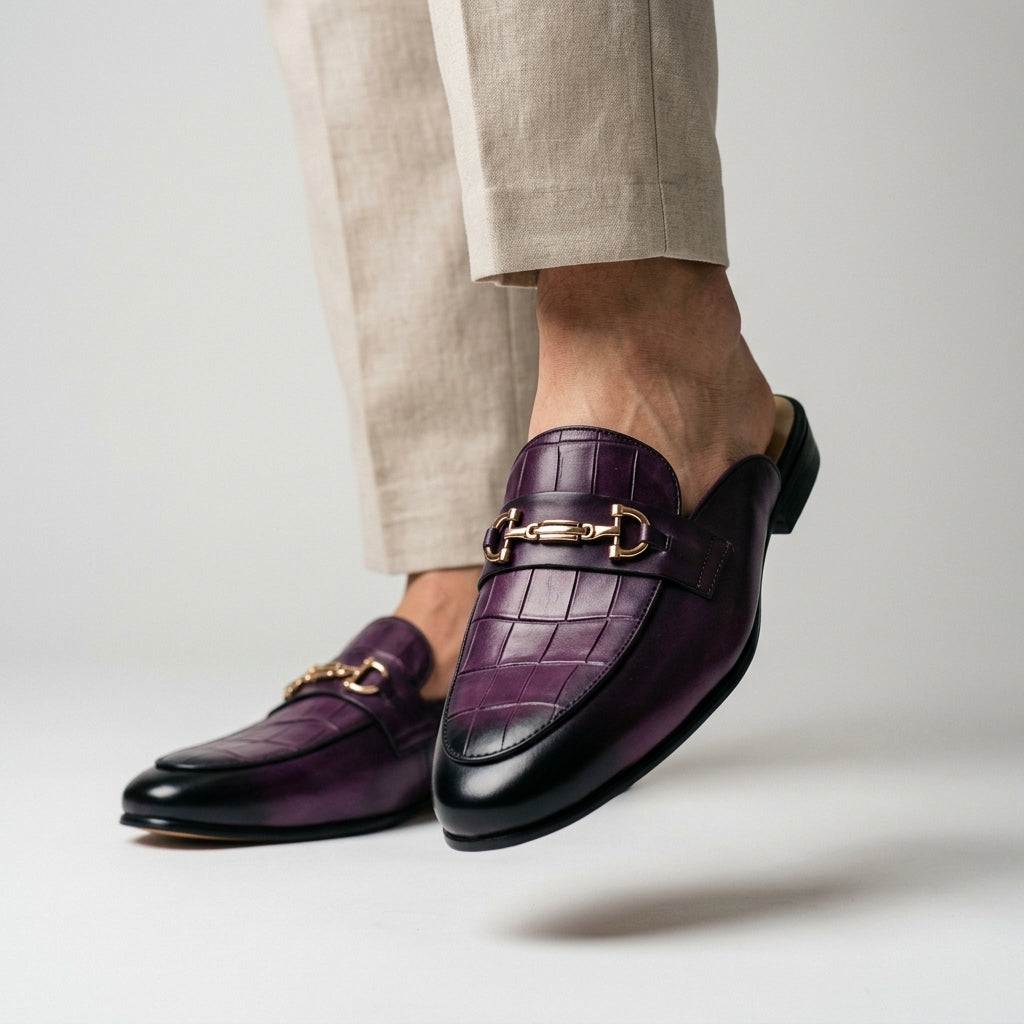 Idris - Backless Leather Shoes