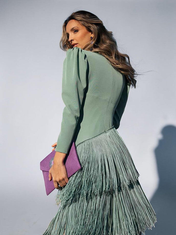 Rylanya - Elegant Fringed Dress
