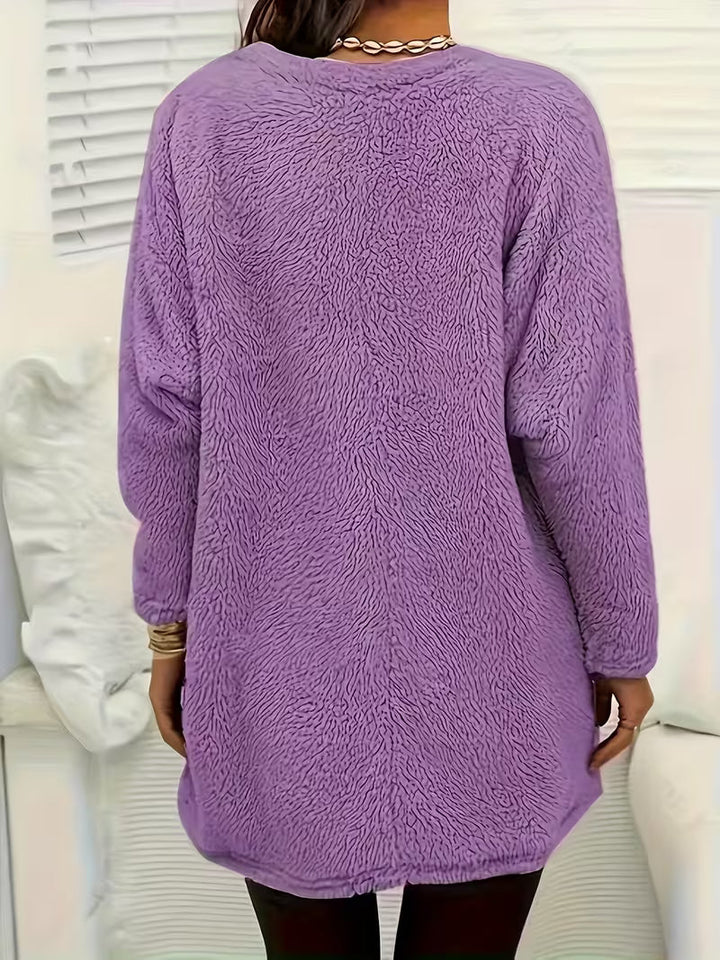 Samiora - Fleece Sweatshirt With Dandelion Print