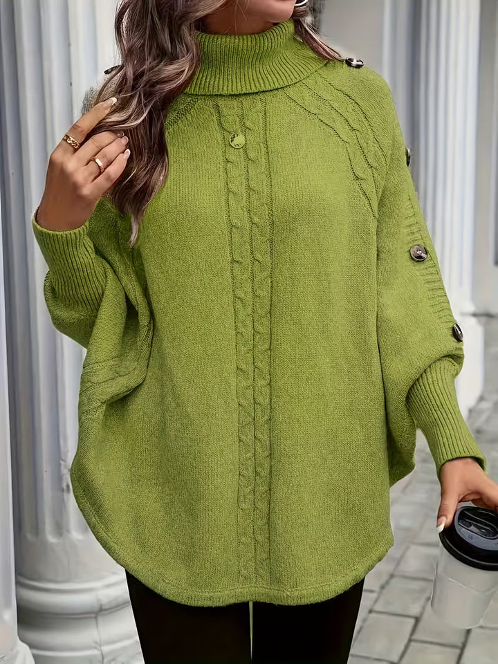 Lolana - High-Neck Sweater With Twisted Style