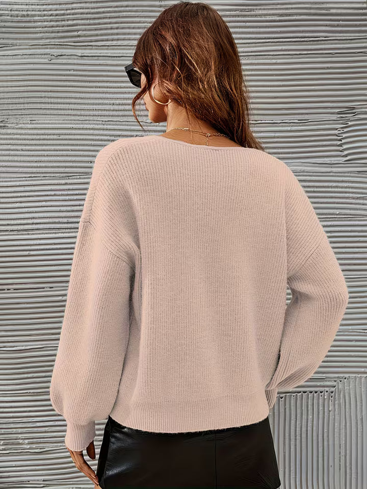 Irmelin - V-Neck Drop Shoulder Sweater