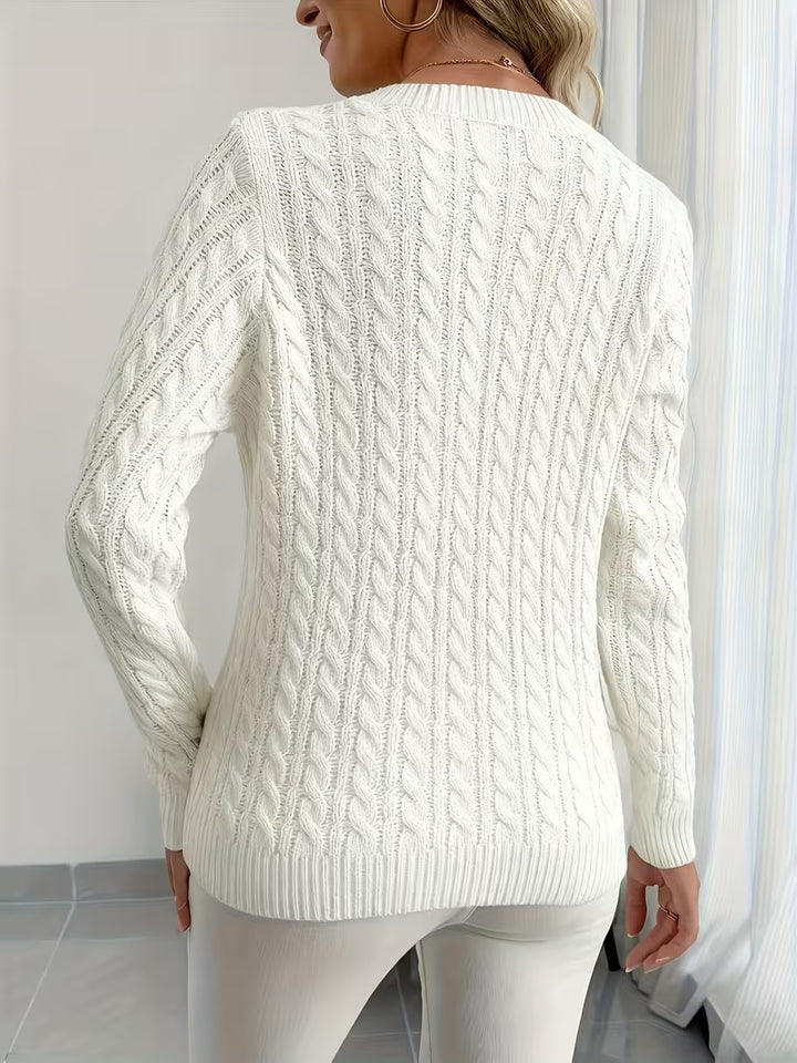 Lenea - Cable Knit Long Sleeve Sweater
