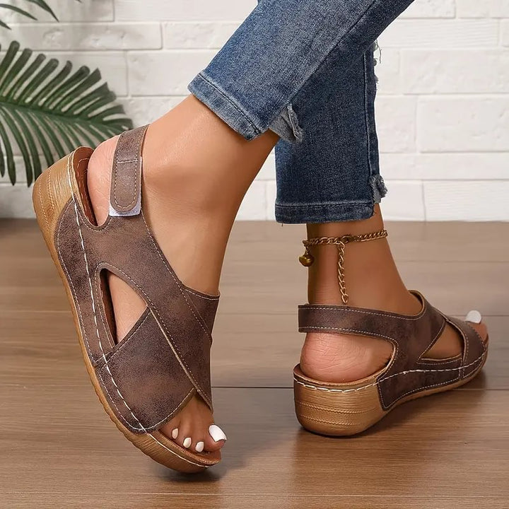 Clarisa - Cross Strap Wedge Sandal