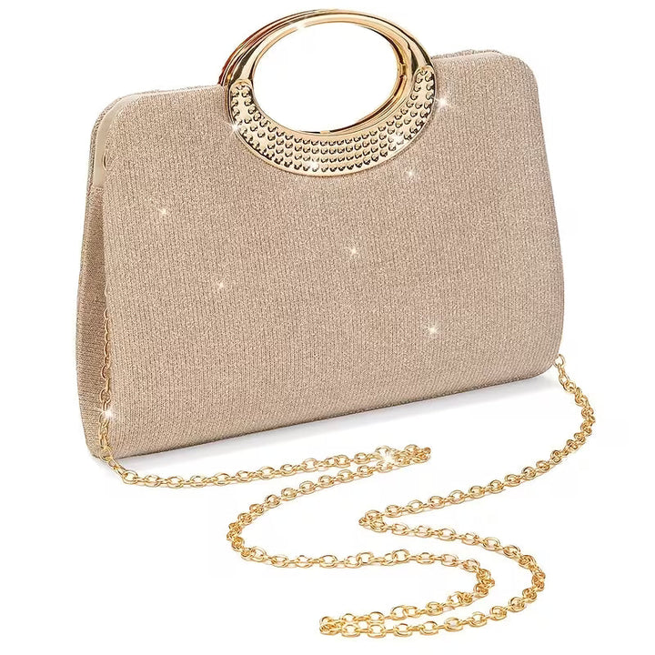 Aeroline - Shiny Round Ring Pleated Handbag