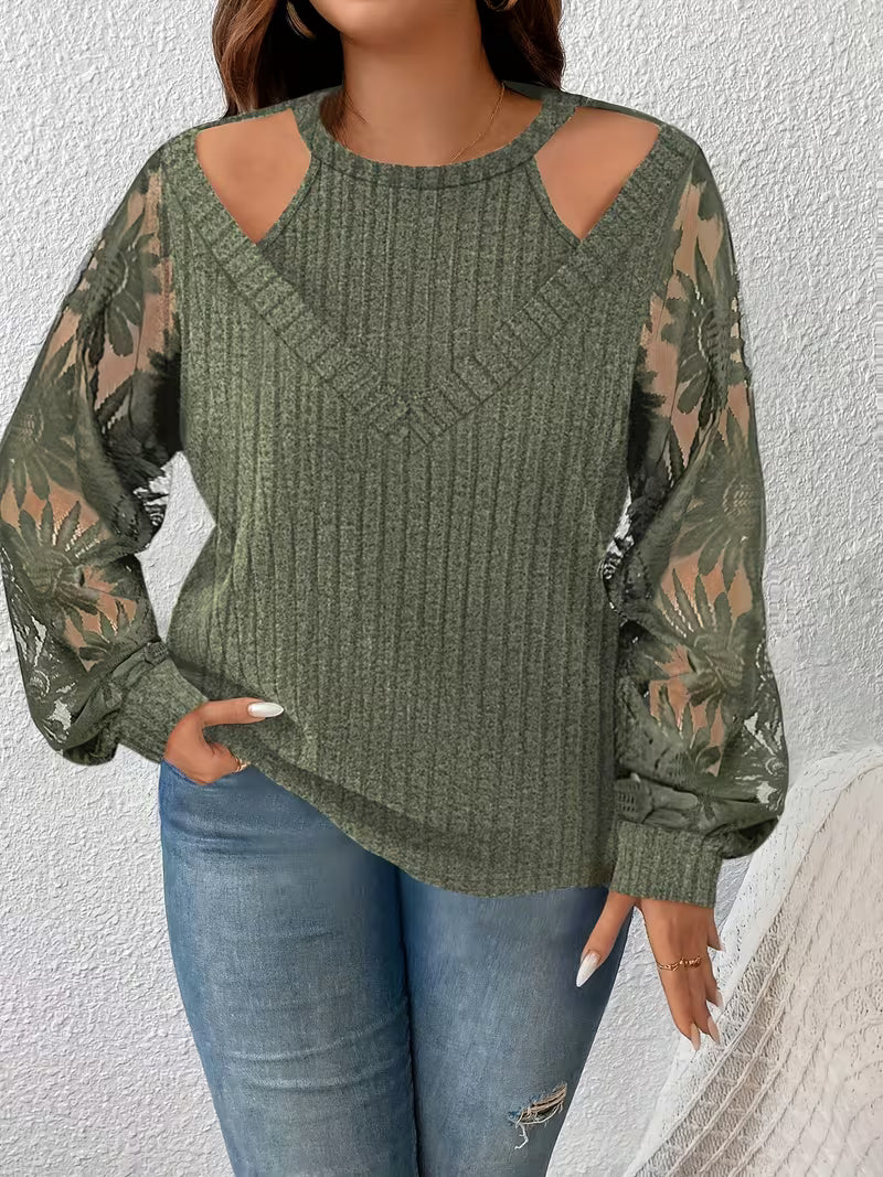 Suchinda - Double-Layer Lace-Up Long Sleeve T-Shirt