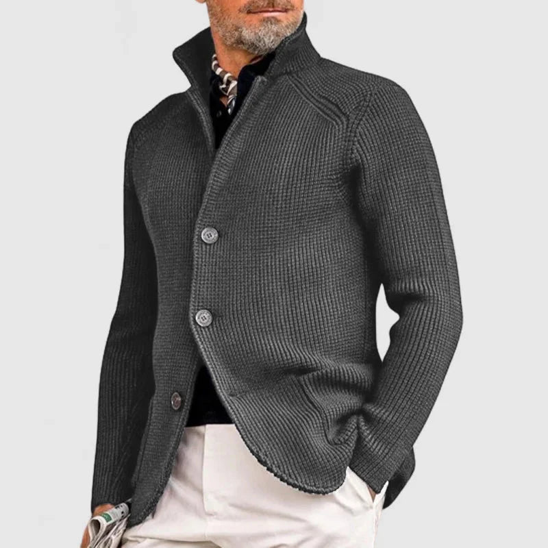 Maester - Elegant Long Sleeve Cardigan With Button