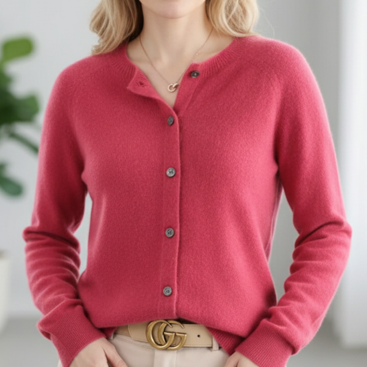 Katarzyna - Comfortable Button-down Cashmere Sweater