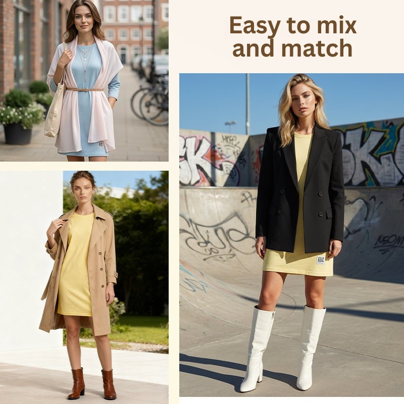 Sidsel - Elegant Round Neck T-Shirt Dress