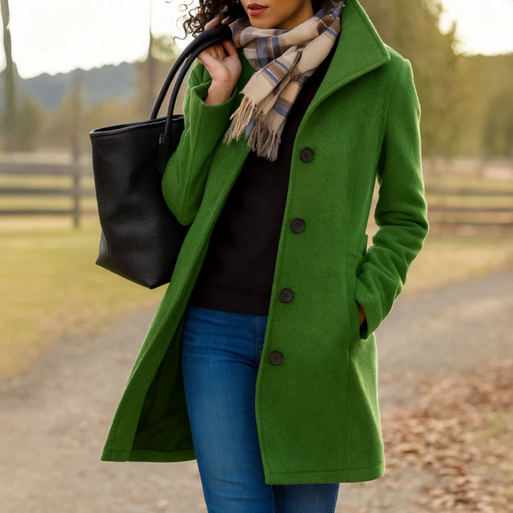 Quendra - Long Sleeve Button Up Coat