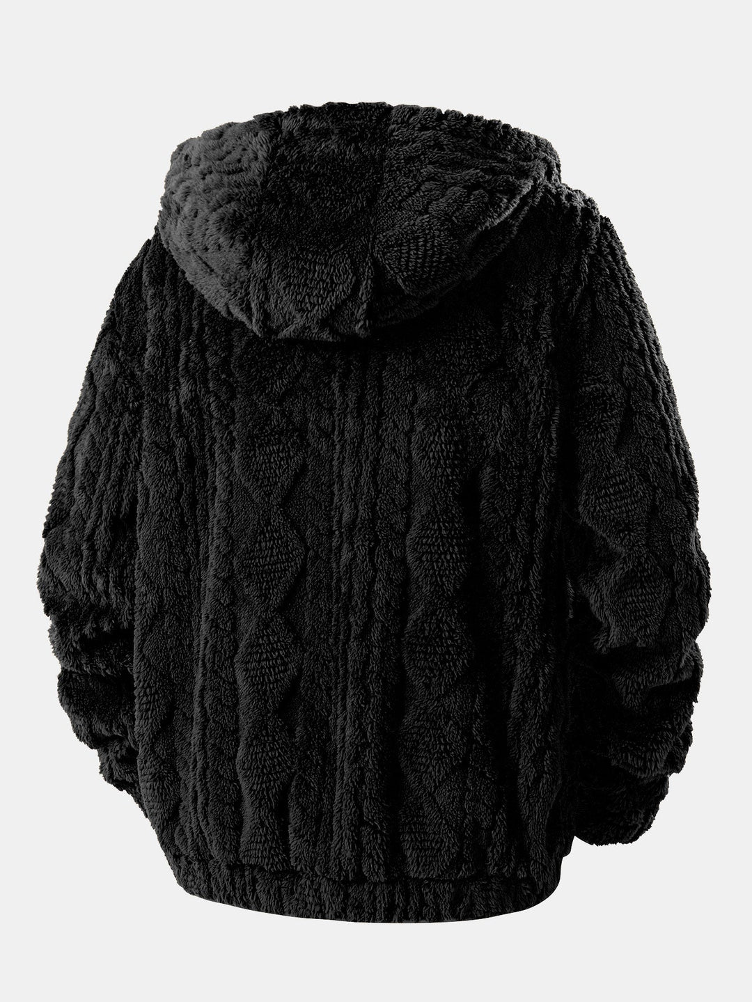 Alonzo - Geometric Jacquard Teddy Hoodie