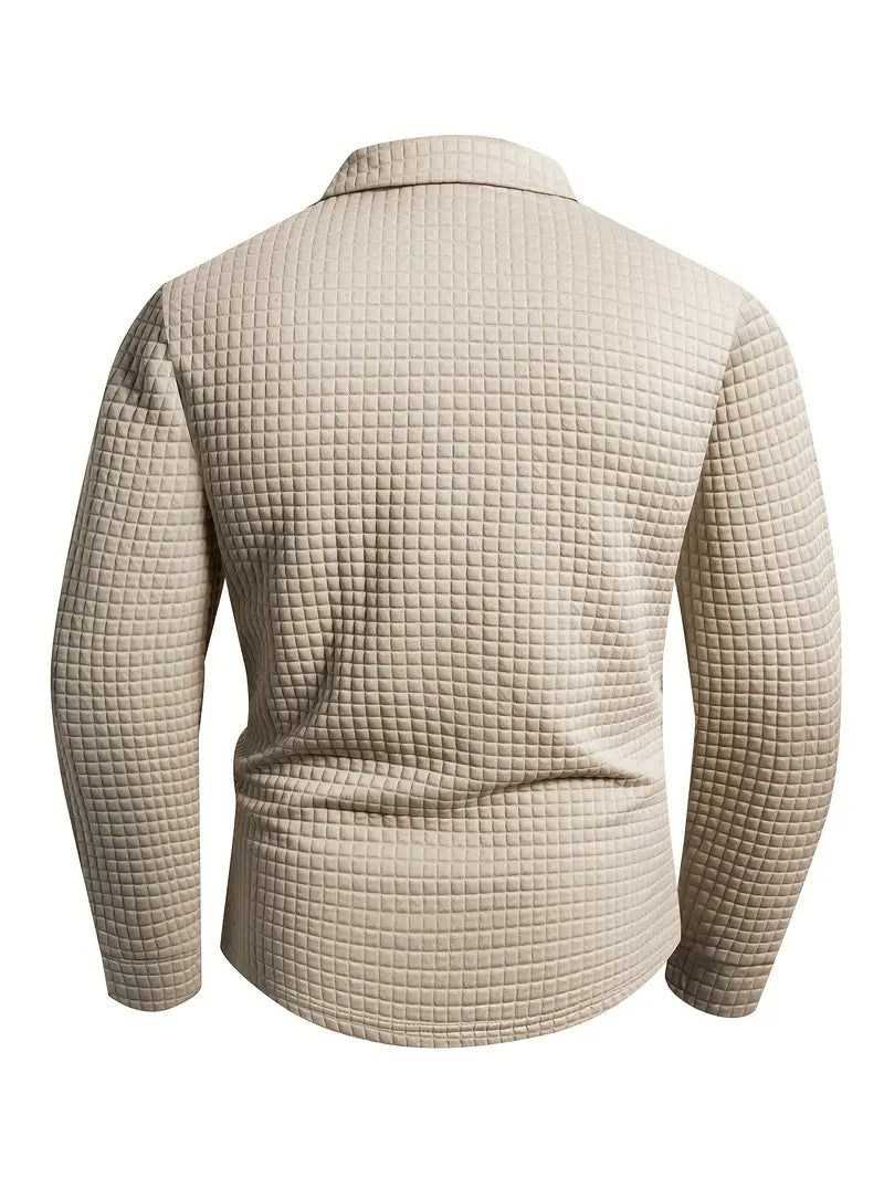Hughes - Casual Thick Knit Button-Up Shirt