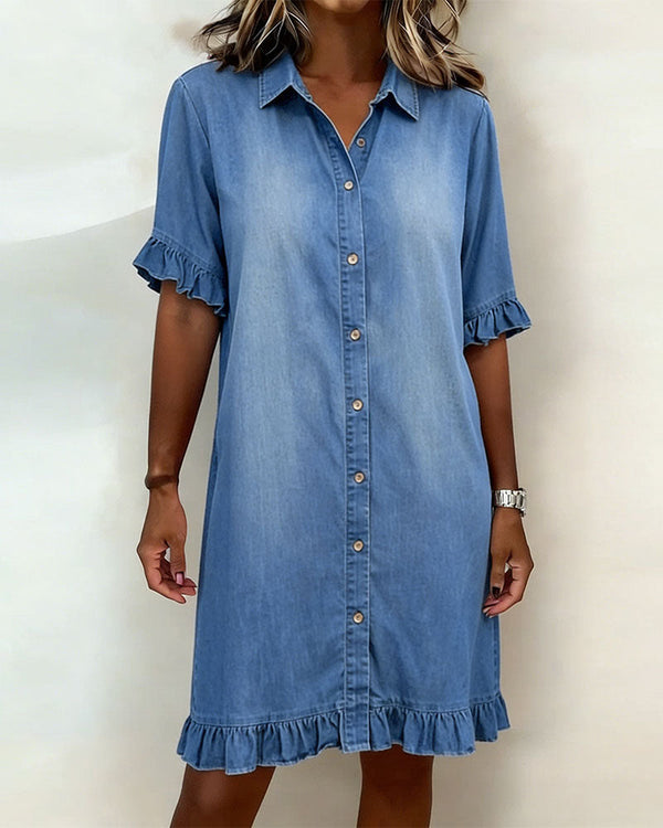 Ndapewa - Comfortable Denim Dress With Flattering Rubbing