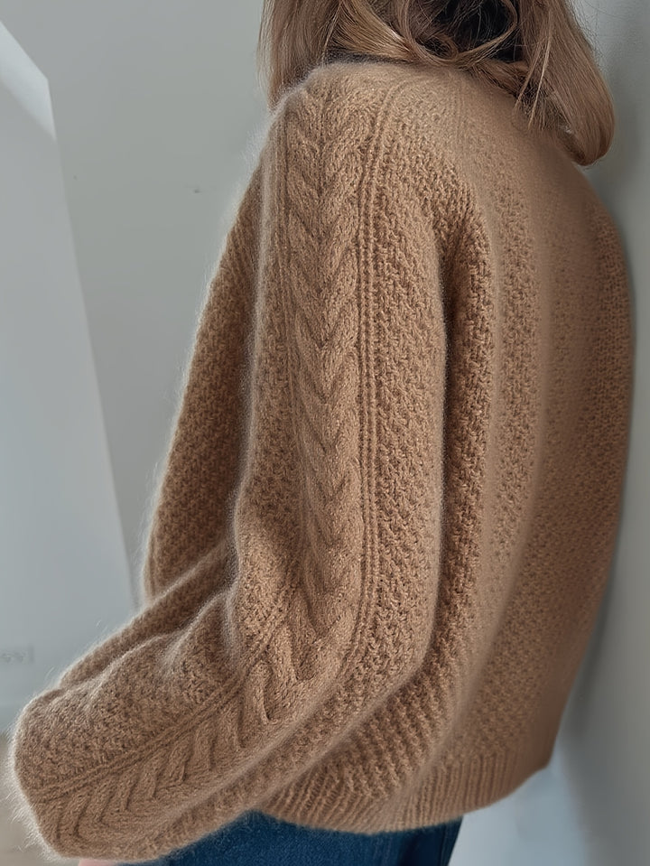 Dwina -  Cable Knitted Cardigan With Button