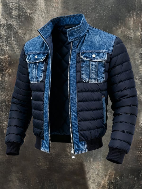 Upamecano - Vintage Denim Patchwork Outdoor Jacket