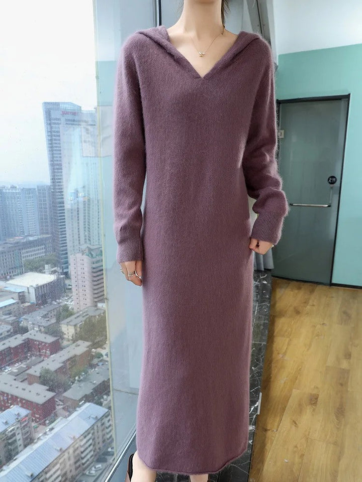 Helieaetta - Cashmere Dress With Hooded
