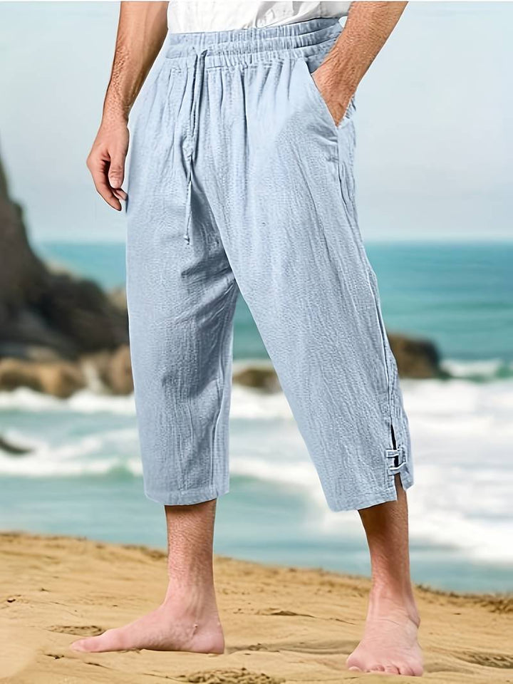 Eksteen - Casual Linen Pants With Multi-Pocket
