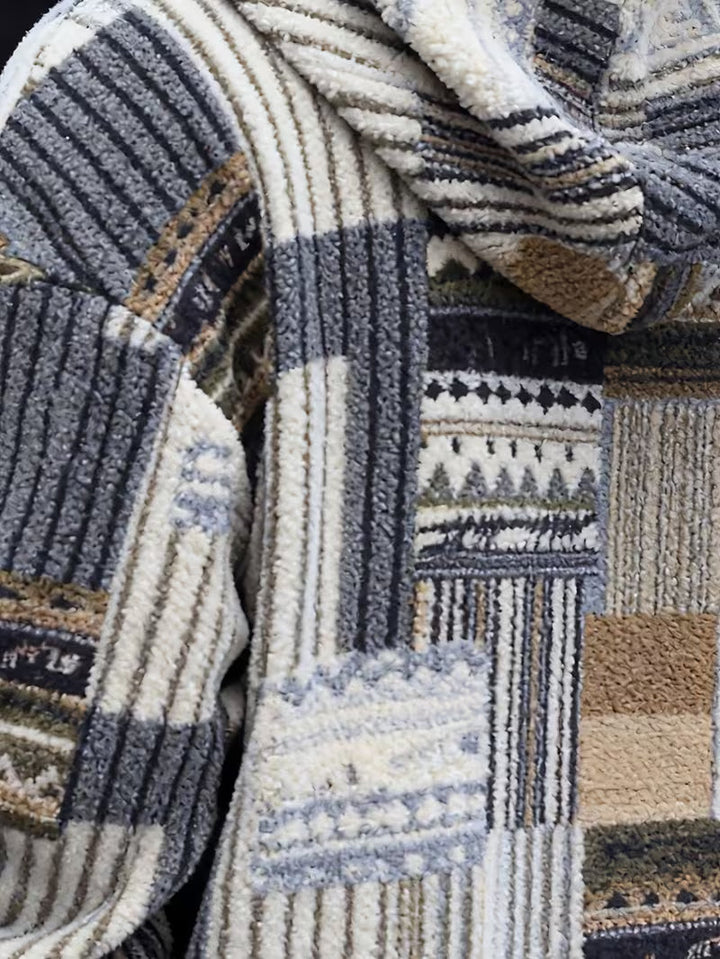 Solarishift - Printed Zip-Up Hooded Sweatshirt