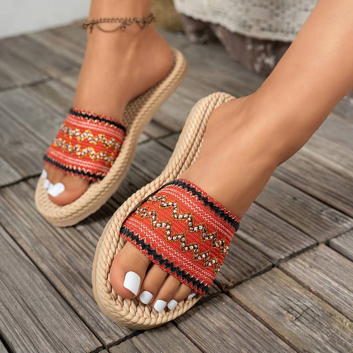 Shantica - Slip-on Flat Sandals With Thick Soles